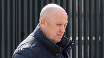 FILE PHOTO: Founder of Wagner private mercenary group Yevgeny Prigozhin leaves a cemetery before the funeral of Russian military blogger Maxim Fomin widely known by the name of Vladlen Tatarsky, who was recently killed in a bomb attack in a St Petersburg cafe, in Moscow, Russia, April 8, 2023. REUTERS/Yulia Morozova/File Photo