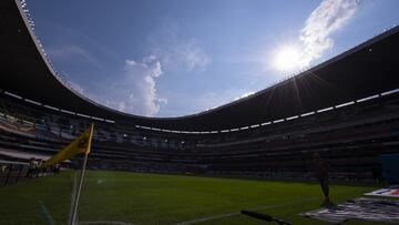   General View Stadium during the game America vs Toluca, corresponding to day 11 of the Torneo Clausura Grita Mexico C22 of Liga BBVA MX, at Azteca Stadium, on March 20, 2022.

<br><br>

Vista General del Estadio durante el partido America vs Toluca, correspondiente a la jornada 11 del Torneo Clausura Grita Mexico C22 de la Liga BBVA MX, en el Estadio Azteca, el 20 de Marzo de 2022.