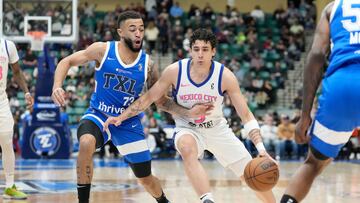 Caio Pacheco, jugador brasileño de Capitanes de la Ciudad de México, en duelo frente a Texas Legends en la NBA G League.