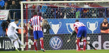 11 de febrero de 2014. Partido de vuelta de las semifinales de la Copa del Rey entre el Atlético de Madrid y el Real Madrid en el Vicente Calderón (0-2). Cristiano Ronaldo marcó el 0-2 de penalti. 