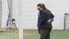 Bordal&aacute;s y Anil Murthy, en el &uacute;ltimo entrenamiento previo al partido contra la Real Sociedad. 