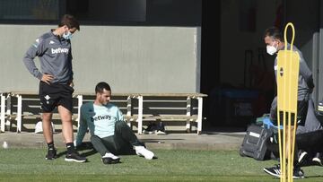 Juanmi, en un entrenamiento de esta semana.