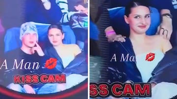 Es lo más surrealista que se ha visto en una Kiss Cam: la cara de la chica lo dice todo