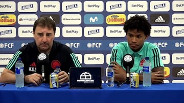 Néstor Lorenzo en rueda de prensa de la Selección Colombia.