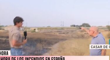 Un reportero de Telecinco, atacado por un vecino con un bate mientras cubría los incendios de Cáceres