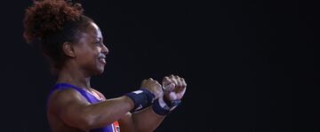 Pirón llega a esta competencia con seis medallas conseguidas -tres de oro y tres de plata- la dominicana de 24 años es una de las principales figuras que estarán en Lima durante este evento. En los Panamericanos aparte de lograr la medalla de oro, también dejó dos marcas panamericanas con 87 kg en la arrancada y 193 en el total.