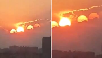 Viral sensation: ‘seven suns’ light up the sunset in mind-blowing optical phenomenon