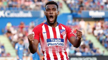 Lemar celebra su gol en Ipurua, el 0-1 del Atl&eacute;tico.