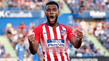 Lemar celebra su gol en Ipurua, el 0-1 del Atl&eacute;tico.