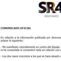 Comunicado de Ramos: "No incumplí las normas antidopaje"