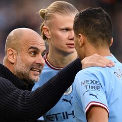 Manchester City have eight games to secure historic treble