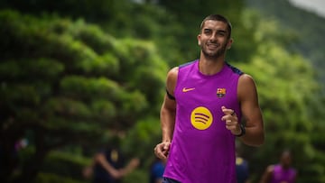 Ferran Torres en el entrenamiento esta mañana en Seúl