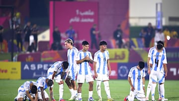 Players of Argentina during the FIFA Under-17 World Cup match between Argentina and Mexico (Mexican National team) as part Round for 32 at Aspire Zone Academy - Pitch 2 on November 14, 2025 in Doha, Qatar.