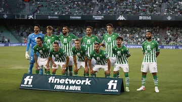 El once titular del Betis.