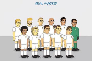 Los jugadores del Real Madrid caricaturizados como personajes de Los Simpson