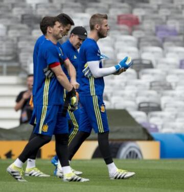 Último entrenamiento de España antes de su debut en la Eurocopa