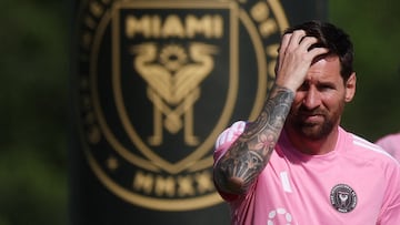Leo Messi, en un entrenamiento con Inter Miami.
