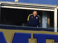 Juan Román Riquelme, molesto con Nacional