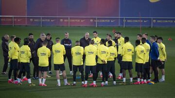 Entrenamiento previo al Barça-Leganés de Copa del pasado mes de enero.