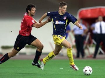 Durante un Mallorca-Atlético de Madrid en 2002.