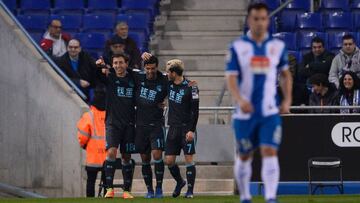 Con un gol del atacante mexicano, el cuadro de San Sebastián, sitúan al equipo de Eusebio en cuarto lugar, a falta de lo que haga el domingo el Atlético.