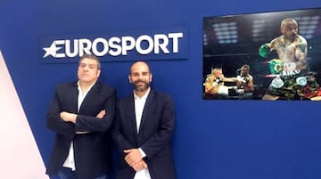 Jorge Lera y Gonzalo Rodr&iacute;guez, comentaristas de boxeo en Eurosport.