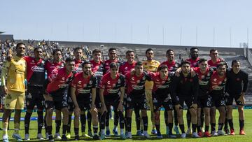 Atlas team group during the game Pumas UNAM vs Atlas, corresponding to Round 16 of the Torneo Apertura 2023 of the Liga BBVA MX, at Olimpico Universitario Stadium, on November 05, 2023. 
<br><br>
Equipo de Atlas durante el partido Pumas UNAM vs Atlas, correspondiente a la Jornada 16 del Torneo Apertura 2023 de la Liga BBVA MX, en el Estadio Olimpico Universitario, el 05 de Noviembre de 2023