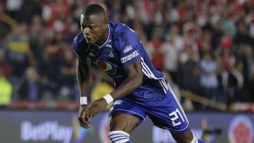 Fabián González Lasso durante un partido con Millonarios en Liga Águila.