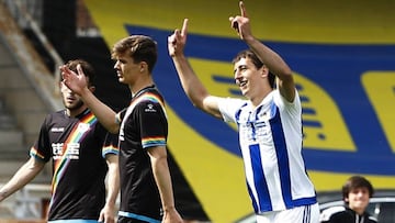 Oyarzabal celebra su gol al Rayo.
