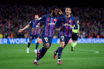Este partido termin¨® con un gol de Franck Kessi¨¦, que le vali¨® para dar el triunfo por 2-1 al equipo catalan.
