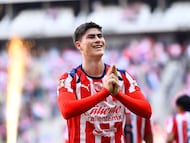 during the 11th round match between Guadalajara and Santos as part of the Liga BBVA MX Varonil, Torneo Clausura 2026 at Akron Stadium, on March 14, 2026 in Guadalajara, Jalisco, Mexico.