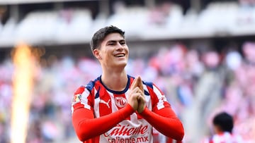 during the 11th round match between Guadalajara and Santos as part of the Liga BBVA MX Varonil, Torneo Clausura 2026 at Akron Stadium, on March 14, 2026 in Guadalajara, Jalisco, Mexico.