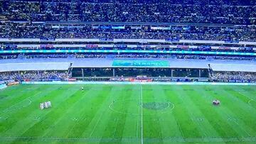 Así quedó la cancha del Azteca para el América vs Chivas