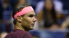 Tennis - U.S. Open - Flushing Meadows, New York, United States - September 1, 2022  Spain's Rafael Nadal reacts after sustaining an injury during his second round match against Italy's Fabio Fognini REUTERS/Mike Segar