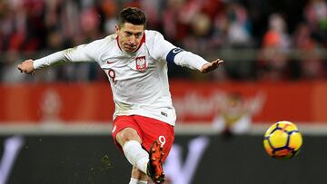 Robert Lewandowski durante el amistoso entre Polonia y Nigeria