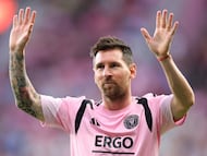 MIAMI, FLORIDA - APRIL 04: Lionel Messi #10 of Inter Miami CF acknowledges the fans prior to the MLS match between Inter Miami CF and Austin FC at Nu Stadium on April 04, 2026 in Miami, Florida. Megan Briggs/Getty Images/AFP (Photo by Megan Briggs / GETTY IMAGES NORTH AMERICA / Getty Images via AFP)