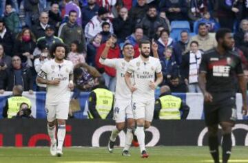 Casemiro celebra el quinto gol.