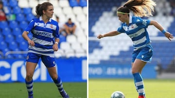 Tere Abelleira y Athenea, jugadoras del Deportivo. 