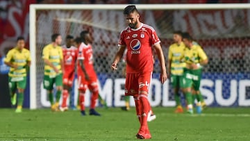 El capitán del América de Cali Diego Herner durante el partido ante Defensa y Justicia por la primera fase de la Copa Sudamericana