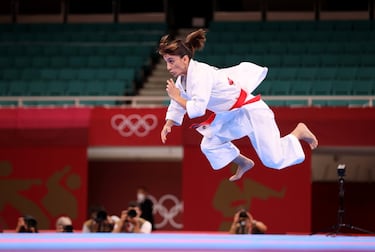 Sandra Sánchez durante su ejercicio en la final de kata.