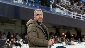 Javi Rey, en su último partido como técnico del FC Cartagena, el del sábado ante el CE Europa.