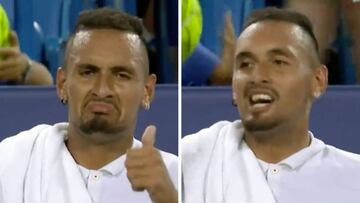 Kyrgios aprovecha una bronca épica a gritos con el árbitro para lanzarle un recado a Nadal
