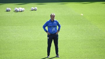 Natxo Gonz&aacute;lez en un entrenamiento del M&aacute;laga.