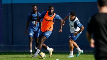 N'diaye, durante un entrenamiento en el Anexo.