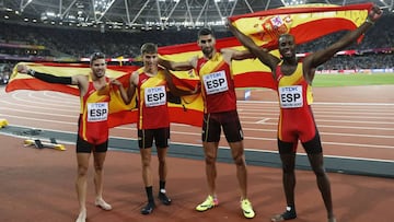 El 4x400, quinto en la final con récord de España: 3:00.65