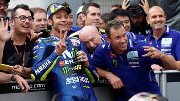 MotoGP - Malaysian Grand Prix - Sepang International Circuit, Sepang, Malaysia - November 3, 2018  Movistar Yamaha MotoGP&#039;s Valentino Rossi celebrates after qualifying  REUTERS/Lai Seng Sin