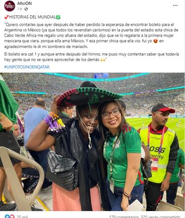 Aficionada de Cabo Verde invitó a una mexicana a ver el partido contra Argentina