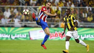 Juanfran, en el amistoso de Arabia en diciembre. Jugó de interior. Hizo un gol.