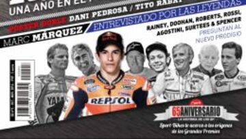 La publicación dedica ocho páginas a la entrevista en la que los grandes talentos de la historia de la clase reina preguntan al piloto que está dominando el Mundial, pese a enfrentarse a rivales de la categoría de Lorenzo, Pedrosa o el propio Rossi.