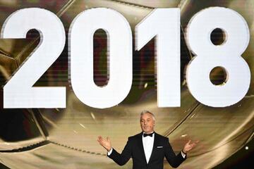 El exj-jugador David Ginola, presentador de la ceremonia de entrega del Balon de Oro 2018 en el Grand Palais.